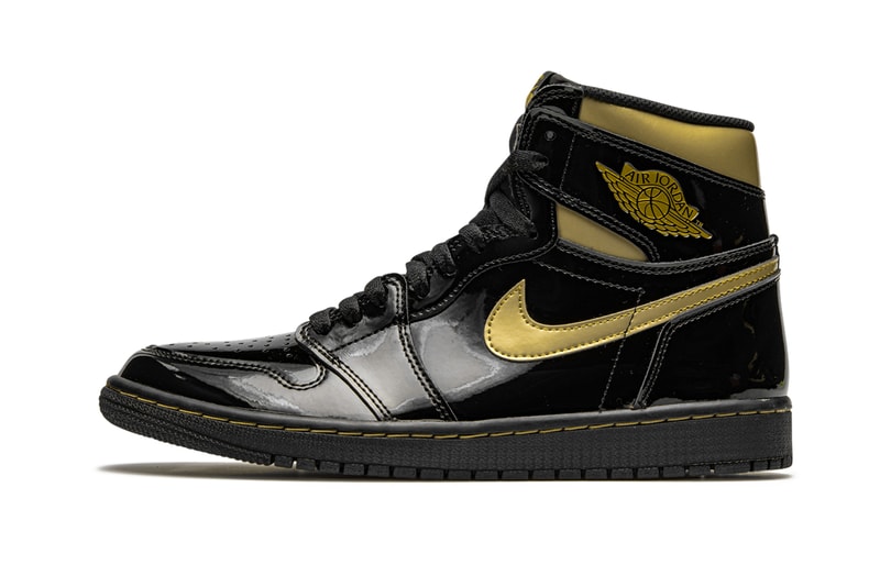 air jordan brand 1 black metallic gold patent leather 555088 032 official release date info photos price store list buying guide