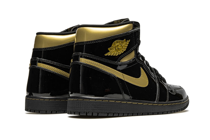 air jordan brand 1 black metallic gold patent leather 555088 032 official release date info photos price store list buying guide