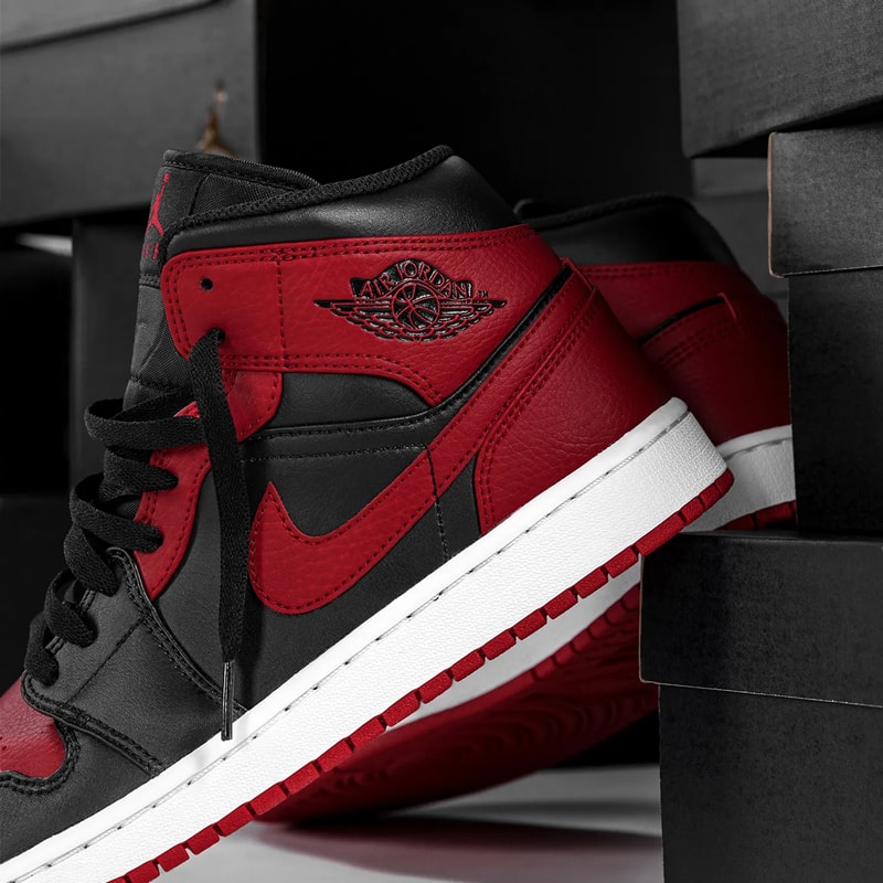 air jordan brand 1 mid banned bred black gym red white 554724 074 official release date info photos price store list buying guide