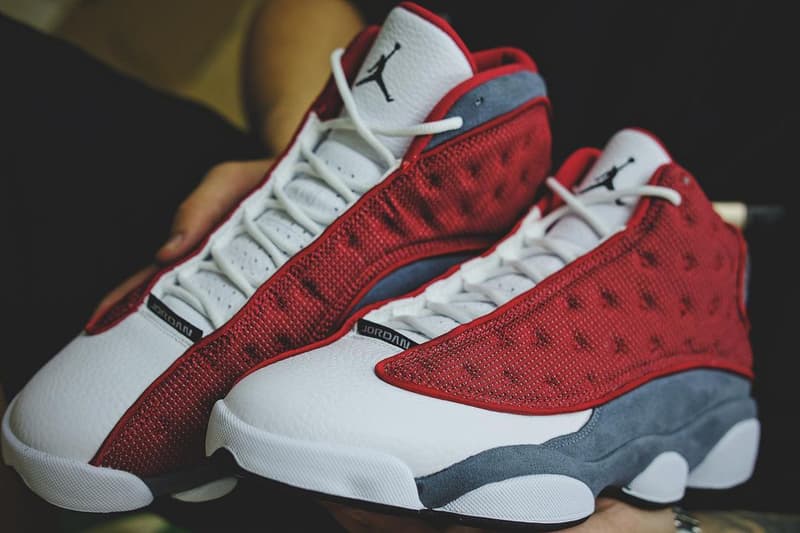 air jordan brand 13 red flint grey white official release date info photos price store list buying guide first look