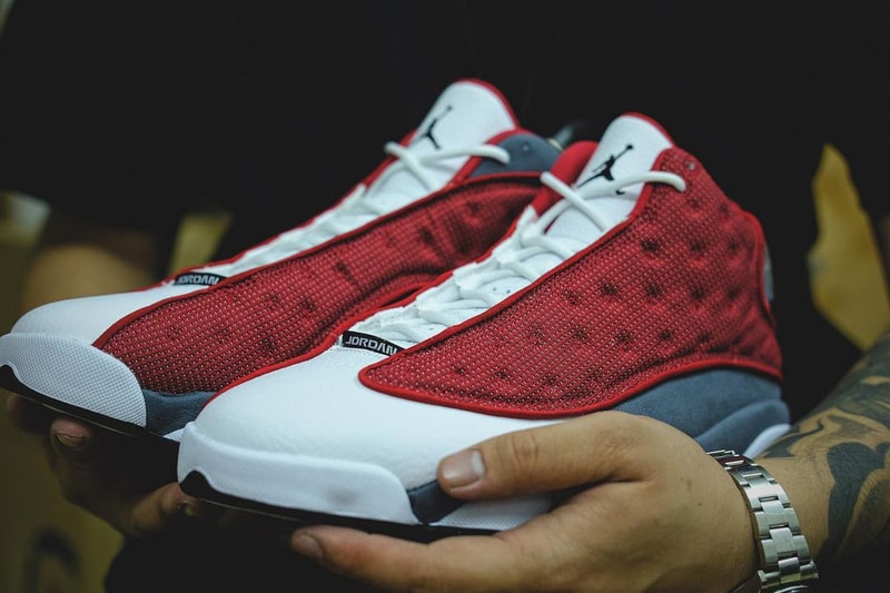 air jordan brand 13 red flint grey white official release date info photos price store list buying guide first look