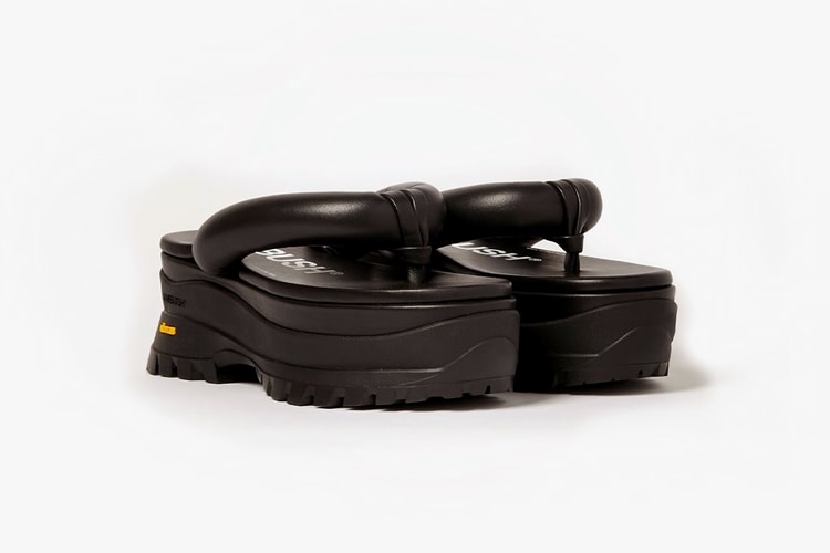 AMBUSH Delivers Luxurious Black Leather GETA SANDALS