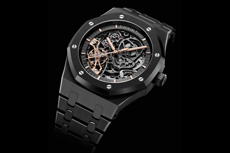 audemars piguet royal oak openworked double balance wheel black ceramic case bracelet 