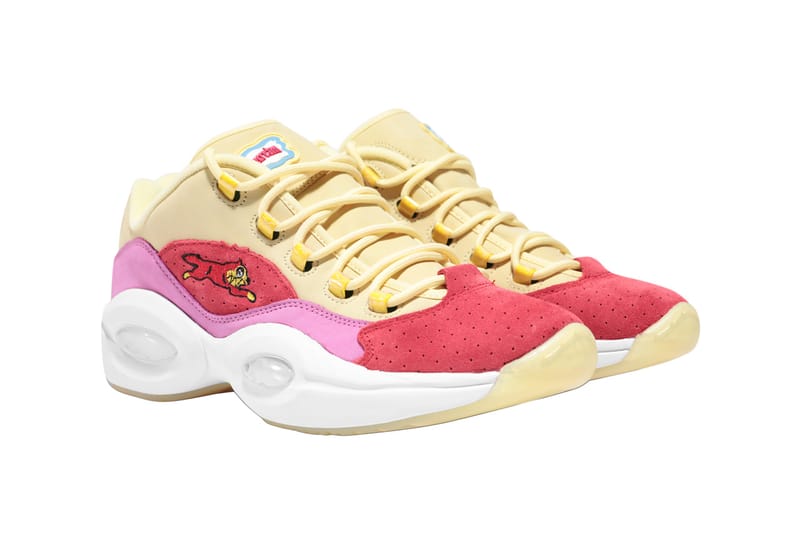 reebok question low bbc ice cream running dog yellow red