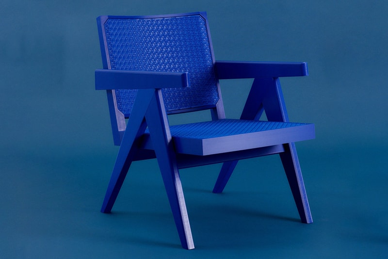 Benjamin Fainlight Pierre Jeanneret easy chair 3d printed packable international klein blue official release date info photos price store list buying guide