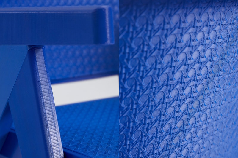 Benjamin Fainlight Pierre Jeanneret easy chair 3d printed packable international klein blue official release date info photos price store list buying guide