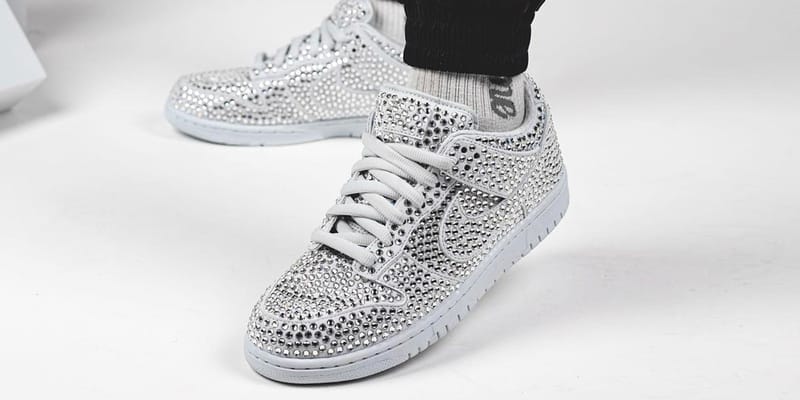 cpfm nike swarovski dunk low platinum
