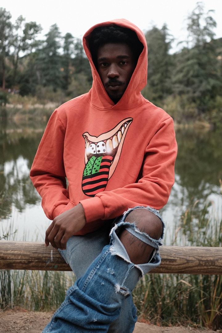 Denim Tears "Lips Portrait 2" Capsule Collection tremaine emory red pink sweatsuit hat