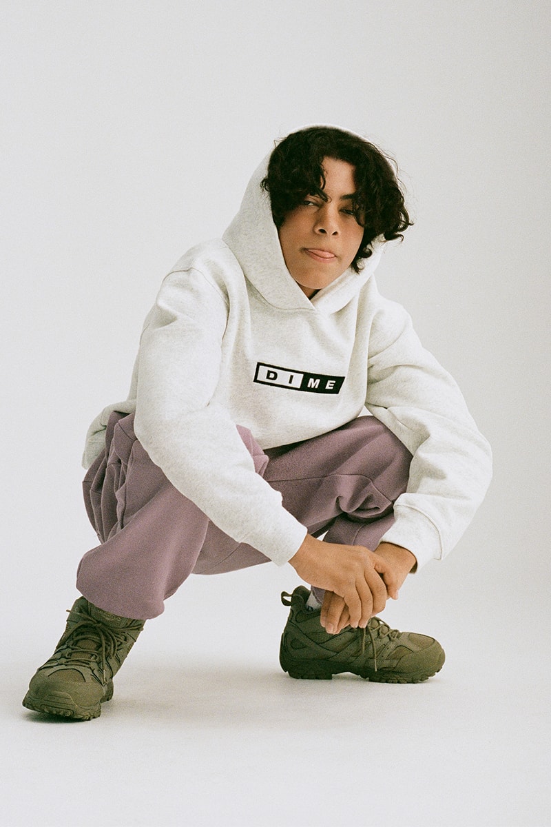 Dime Holiday 2020 Collection Lookbook Release Info girl who fleece Puffer Sweater Crewneck hoodie beanie sweatpants t shirt hoodie