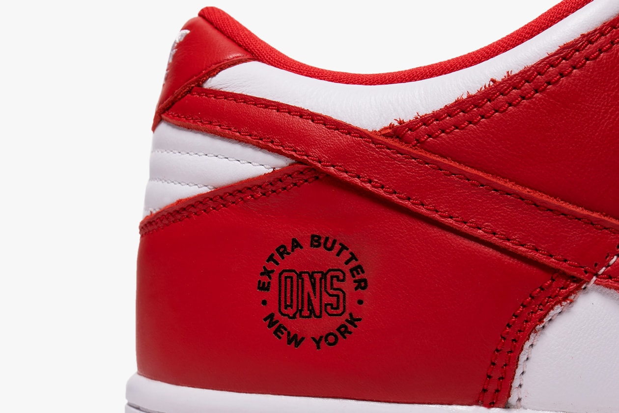 extra butter nike dunk low university red saint johns lasered graphic charity raffle hour children official release date entry info photos price store list buying guide