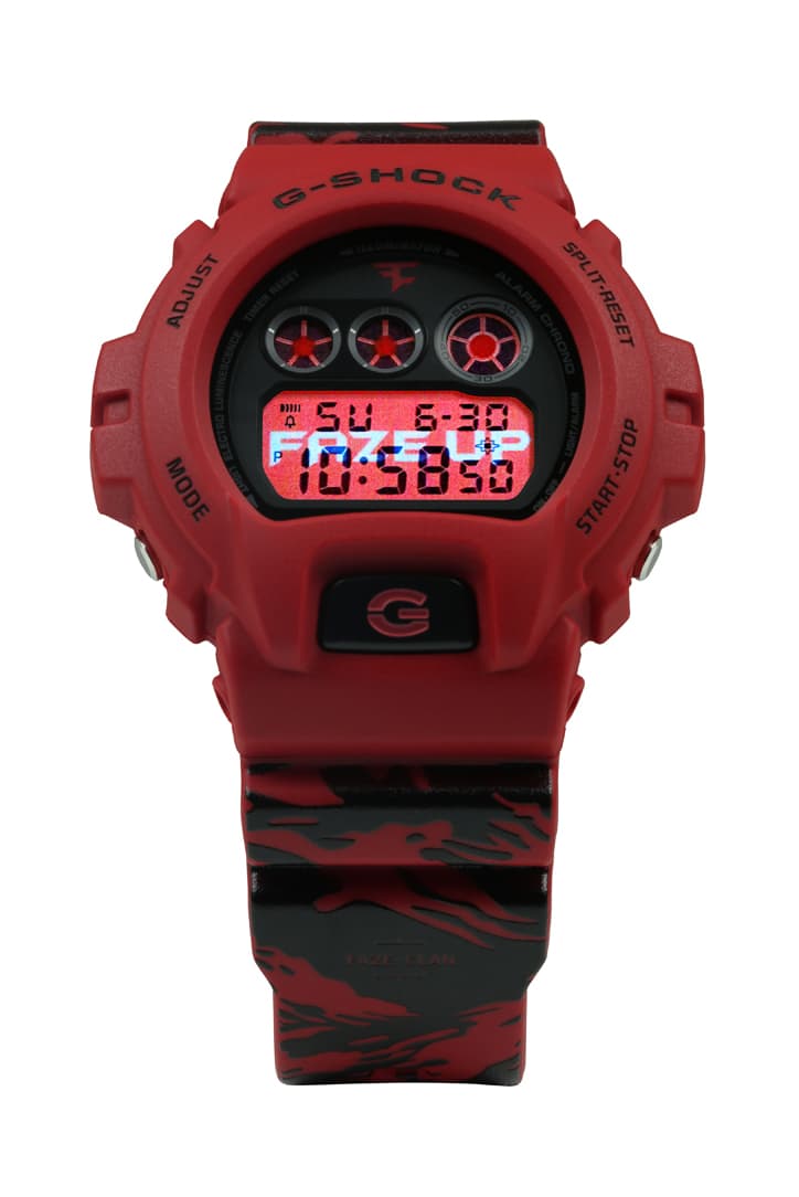 FaZe Clan x G-SHOCK DW-6900 10th Anniversary Watch collaboration timepiece up logo color price release date info buy store website