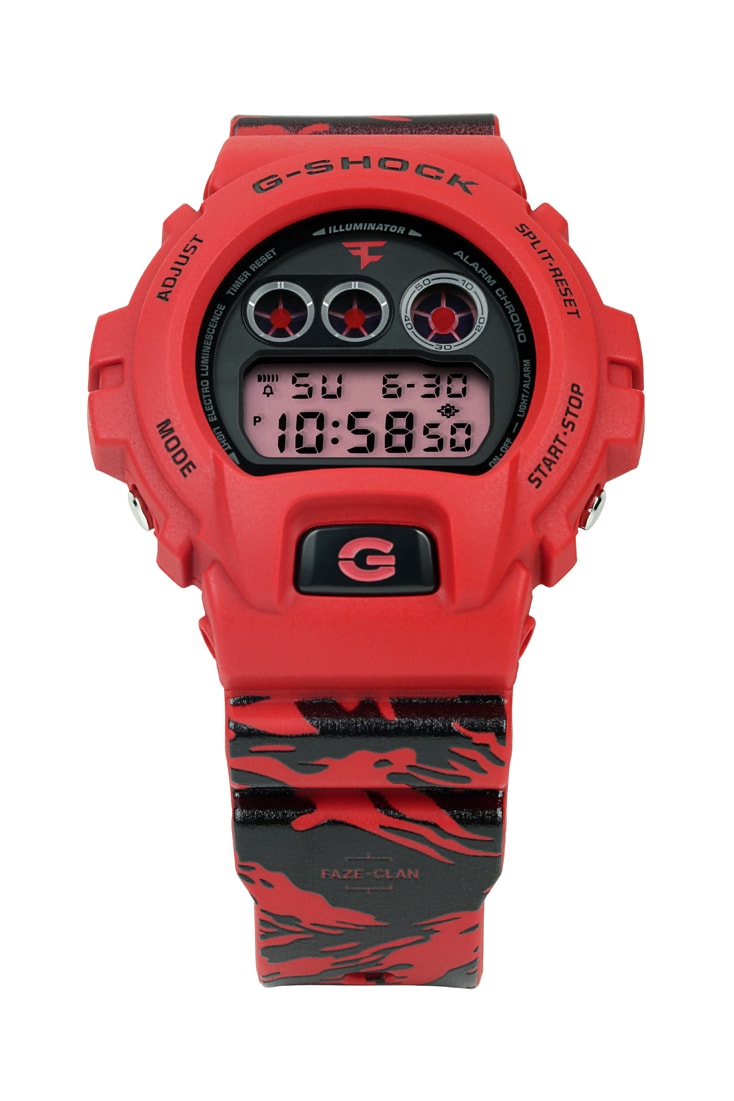 FaZe Clan x G-SHOCK DW-6900 10th Anniversary Watch collaboration timepiece up logo color price release date info buy store website