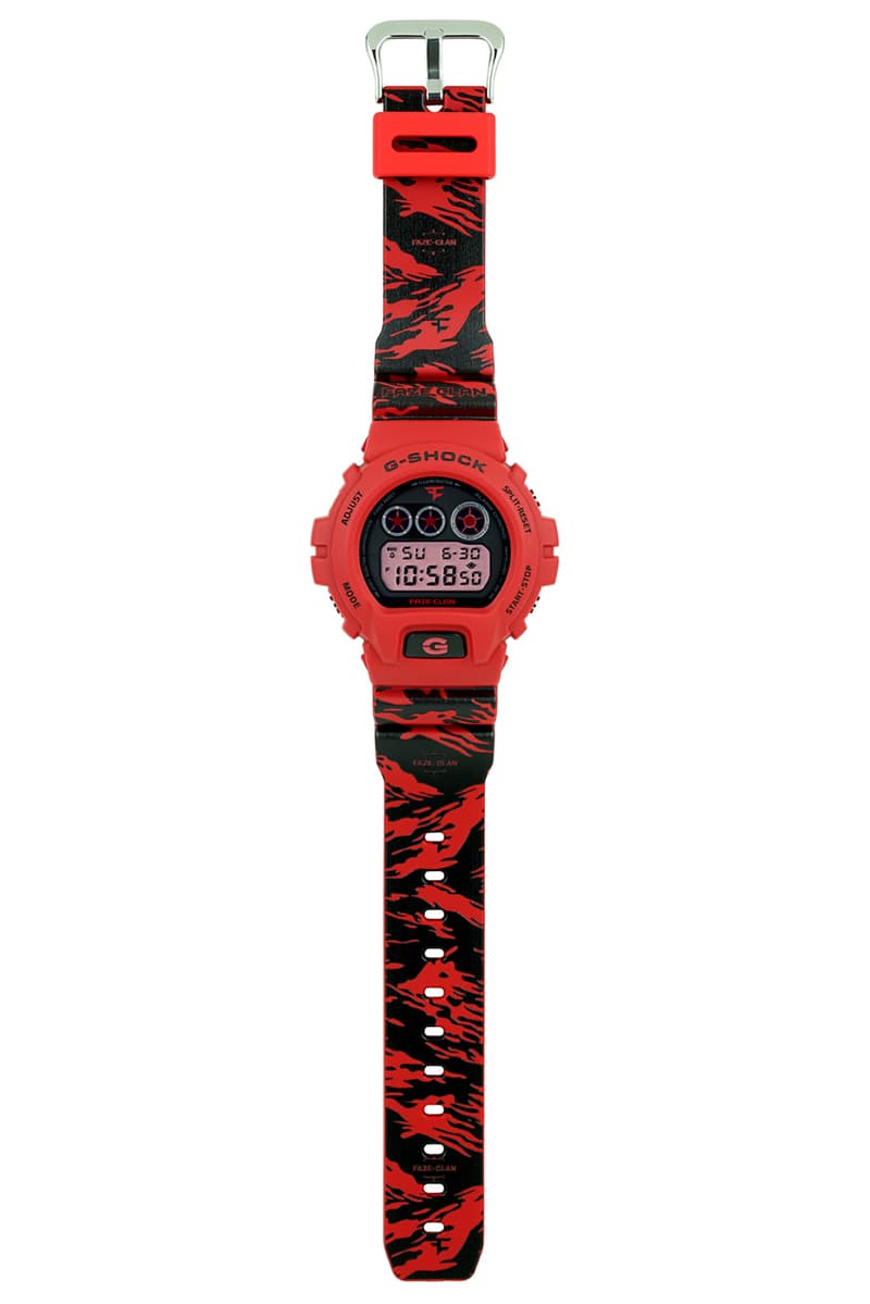 FaZe Clan x G-SHOCK DW-6900 10th Anniversary Watch collaboration timepiece up logo color price release date info buy store website