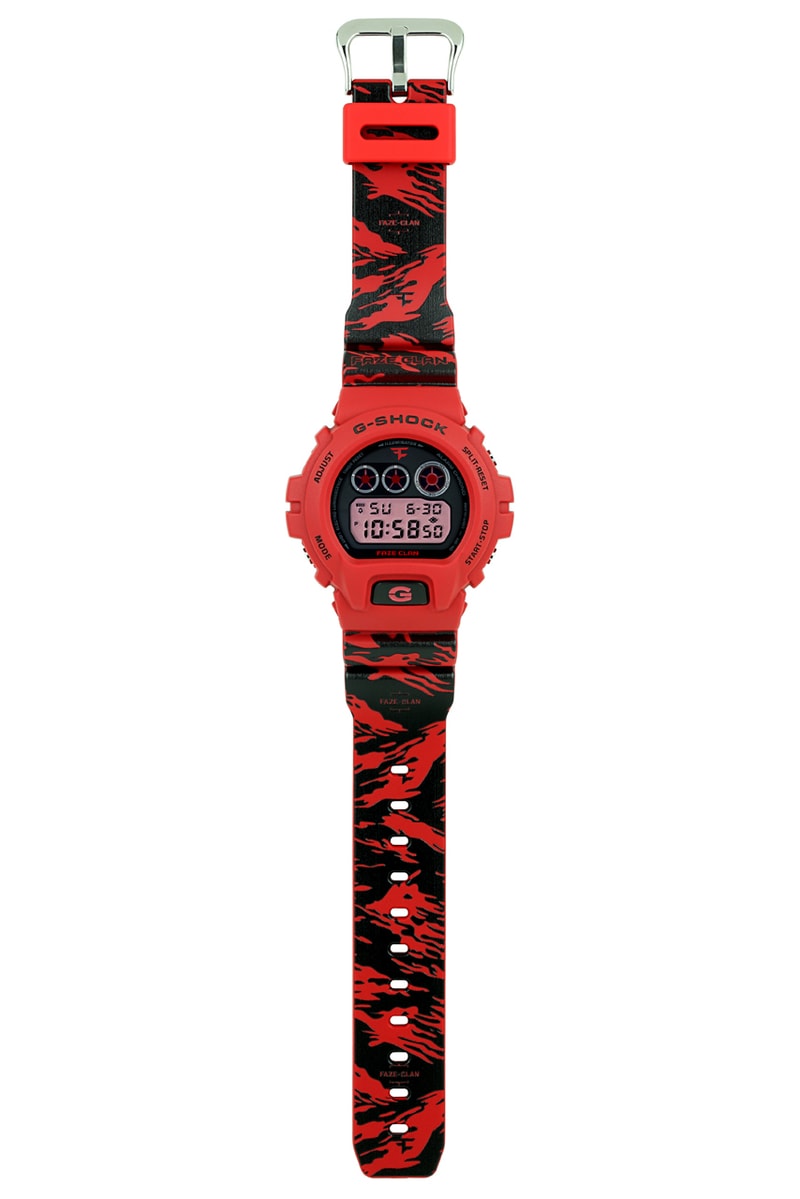 FaZe Clan x G-SHOCK DW-6900 10th Anniversary Watch collaboration timepiece up logo color price release date info buy store website