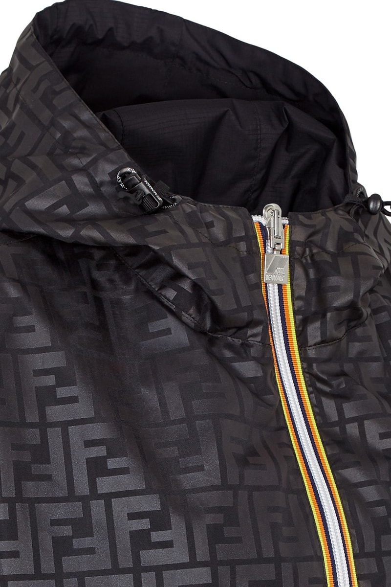 fendi luxury windbreaker k-way release information gold black FF logo