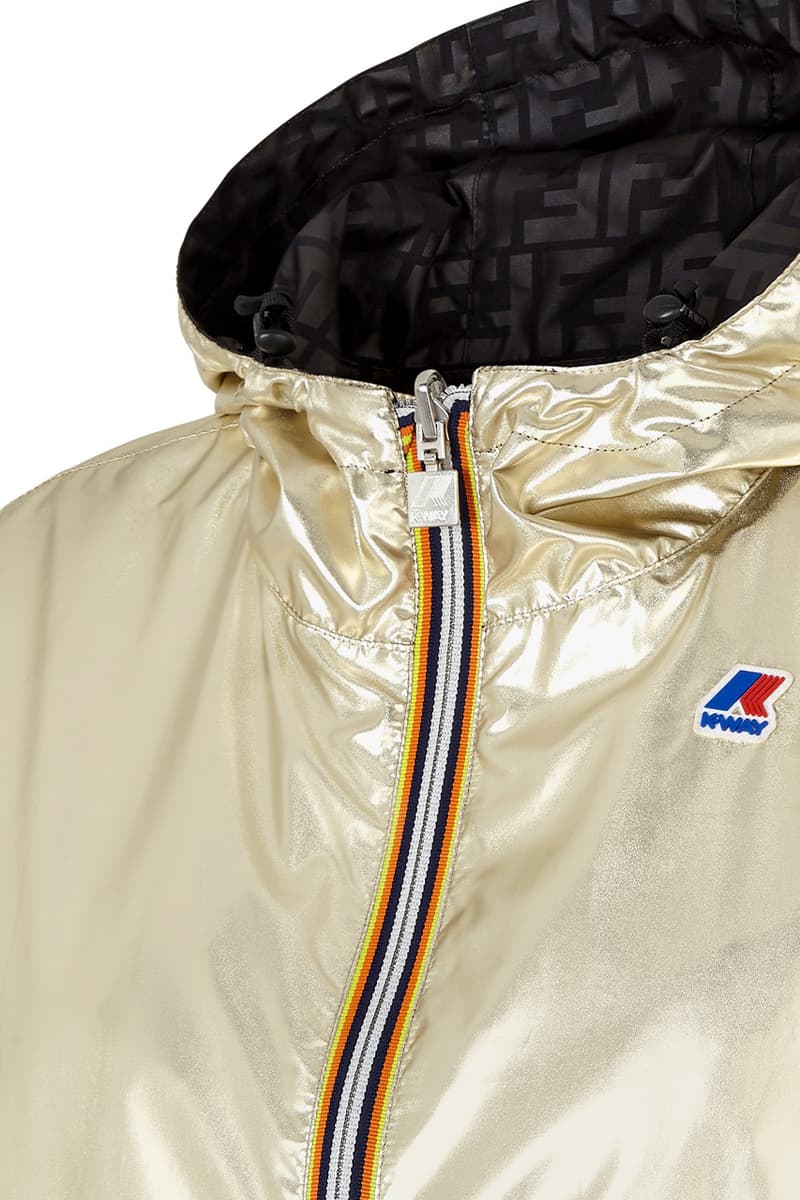 fendi luxury windbreaker k-way release information gold black FF logo