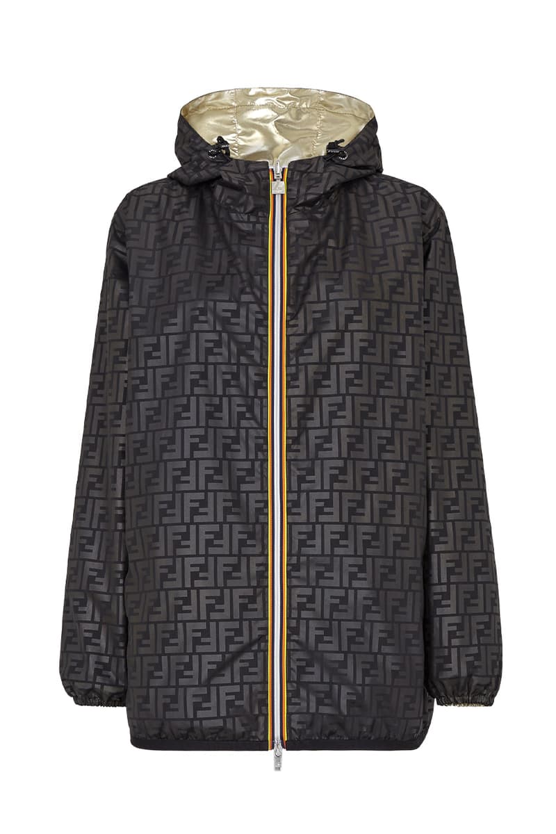 fendi luxury windbreaker k-way release information gold black FF logo