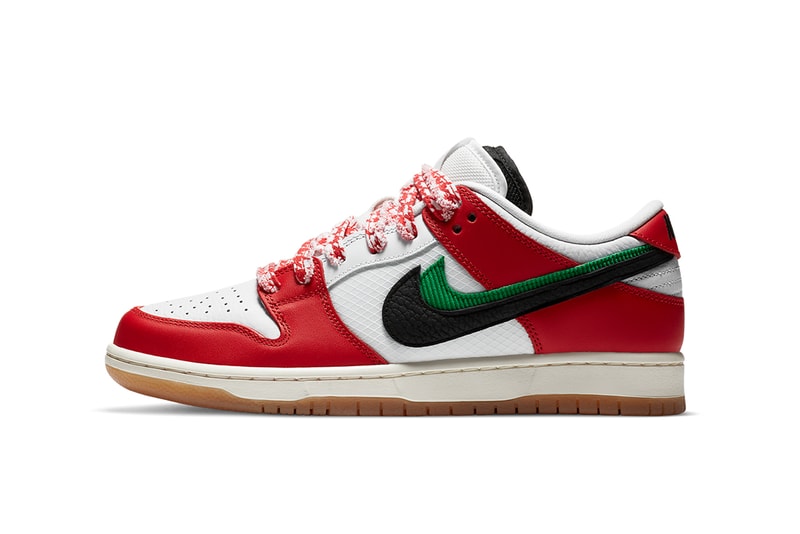frame skate nike sb dunk low habibi CT2550 600 red white green black gum release date info photos price store list buying guide