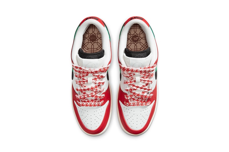 frame skate nike sb dunk low habibi CT2550 600 red white green black gum release date info photos price store list buying guide