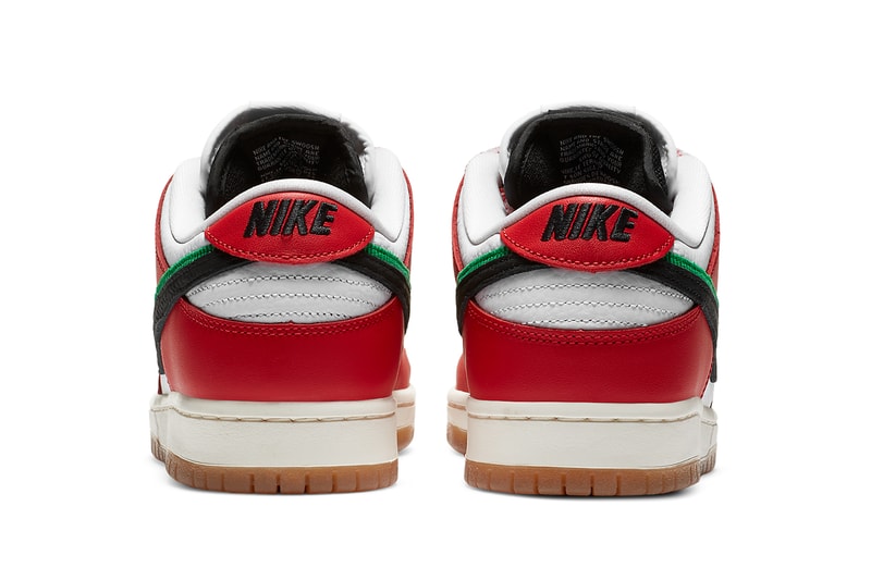 frame skate nike sb dunk low habibi CT2550 600 red white green black gum release date info photos price store list buying guide
