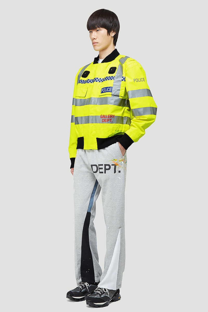 GALLERY DEPT. Toxic Bomber Jacket Police Uniform LN-CC Fluorescent Hi-Vis Yellow Graphics Outwear Mens Womens Unisex Fall Winter 2020 FW20 Josué Thomas