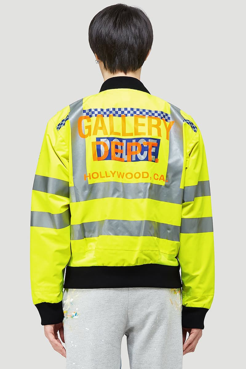 GALLERY DEPT. Toxic Bomber Jacket Police Uniform LN-CC Fluorescent Hi-Vis Yellow Graphics Outwear Mens Womens Unisex Fall Winter 2020 FW20 Josué Thomas