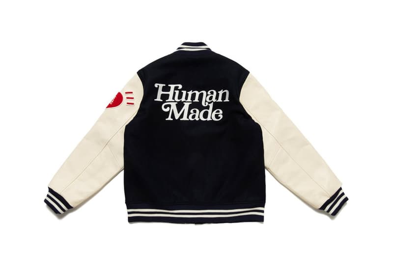 Girls Don't Cry x HUMAN MADE Fall Winter 2020 FW20 Collaboration Verdy NIGO Japanese Designers Streetwear Elevated Essentials Varsity Jacket Borg Fleece Hoodies T-Shirts Sweaters Caps Tote Bags Lifestyle Accessories 