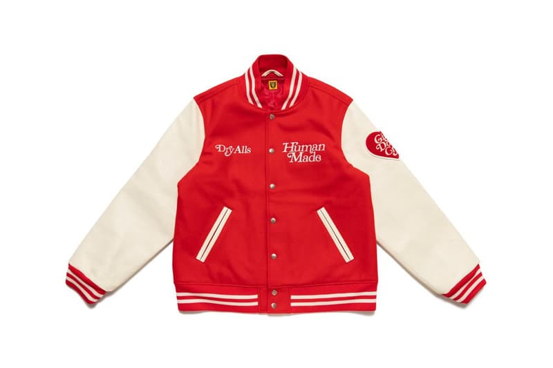 Girls Don't Cry x HUMAN MADE Fall Winter 2020 FW20 Collaboration Verdy NIGO Japanese Designers Streetwear Elevated Essentials Varsity Jacket Borg Fleece Hoodies T-Shirts Sweaters Caps Tote Bags Lifestyle Accessories