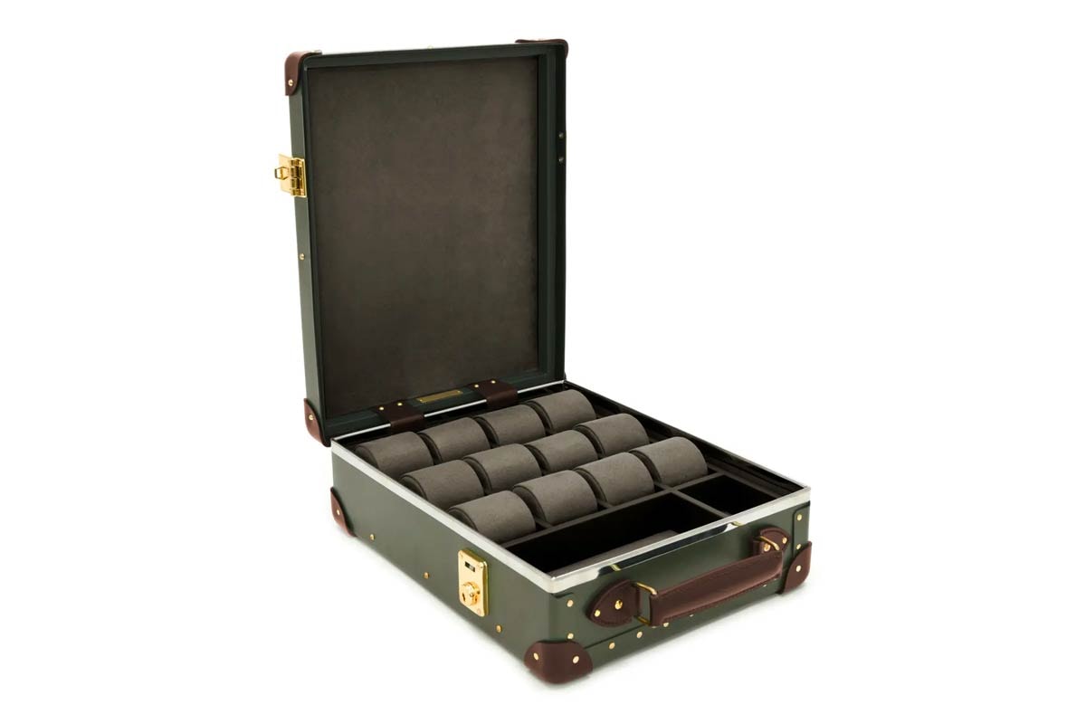 globe trotter england centenary 12 slot watch case box display luxury timepieces accessories travel luggage