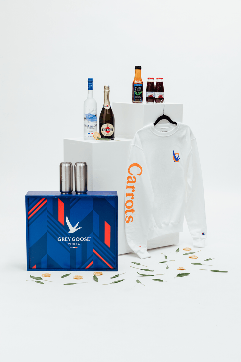 Anwar Carrots x Grey Goose Limited Edition Holiday Sweater Celebrate cocktail kits vodka  