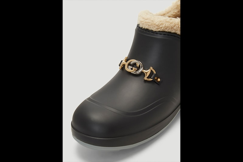 Gucci Horsebit Ankle Boots Black Rubber Wellington Boot Wellies Alessandro Michele FW20 Fall Winter 2020 Shearling Interior Lining Cozy Footwear Shoe Indoors