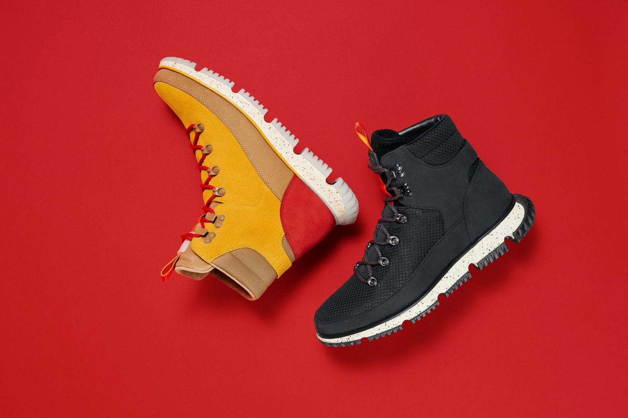 footwear collaboration zero grand boot 4.zerogrand grandpro rally court sneaker hiker boot red bollywood black mesh leather