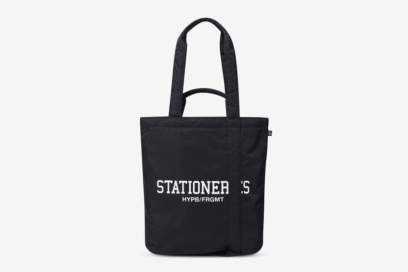 HYPB FRGMT hypebeast fragment design Hiroshi Fujiwara Stationeries Collection Drop one essentials Nanga sleeping bag Victorinox Spartan pocket knife Ramidus tote bag