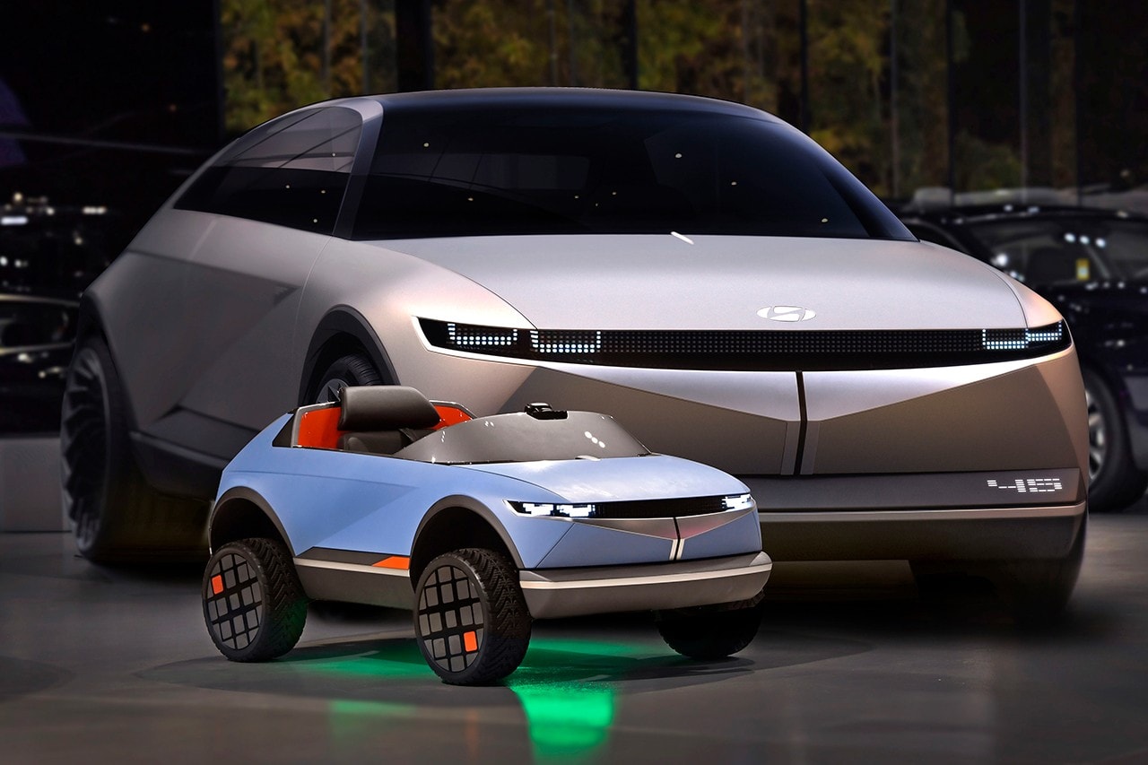Hyundai "45" EV Electric Vehicle Kids Children's Ride On Motors Cars Concept Revealed Closer First Look Sit Wheels Design Emotion Recognition Vehicle Control