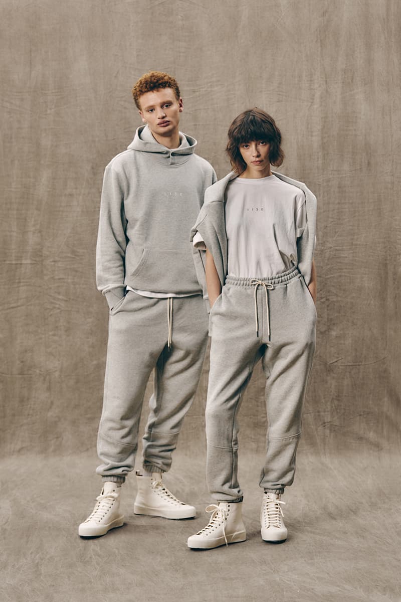 IISE's Ethical Essential Collection Lookbook fall winter 2020 fw20 mens womens sweater sweatsuit pants tee shirt