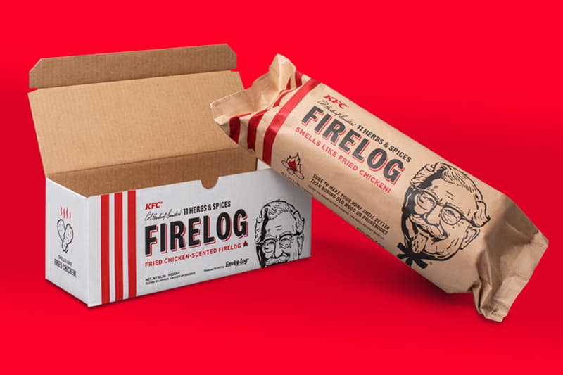 KFC Canada Limited-Edition 11 Herbs & Spices Enviro-Log Firelog Release Chicken Fried Chicken Winter Holidays Gifts Marketing Food Home 