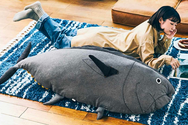 USEDo Kindai University 5-Foot Tuna Cushion is for the Toro Lover Sushi Pillows Fish Vintage Denim Japan Osaka Wakayama 