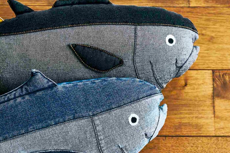 USEDo Kindai University 5-Foot Tuna Cushion is for the Toro Lover Sushi Pillows Fish Vintage Denim Japan Osaka Wakayama