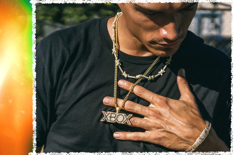 xbox gaming console inspired themed official jewelry three pendants, two rings, a bracelet, giveaway, genuine gold diamond Xbox sphere chain snoop dogg playstation nle choppa champion death row records