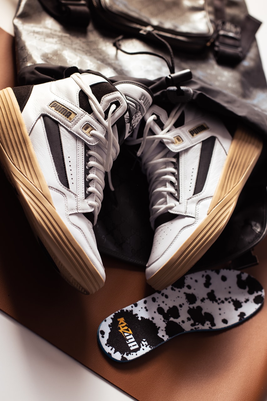 rhuigi villasenor kyle kuzma puma hoops basketball clyde all pro mid rhude 194836 01 puma white pebble tan black gray interview exclusive official release date info photos price store list buying guide
