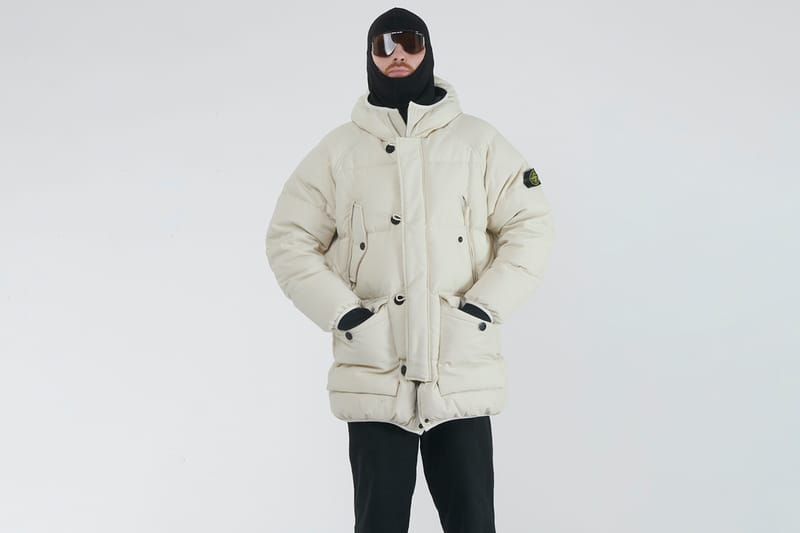 stone island white parka