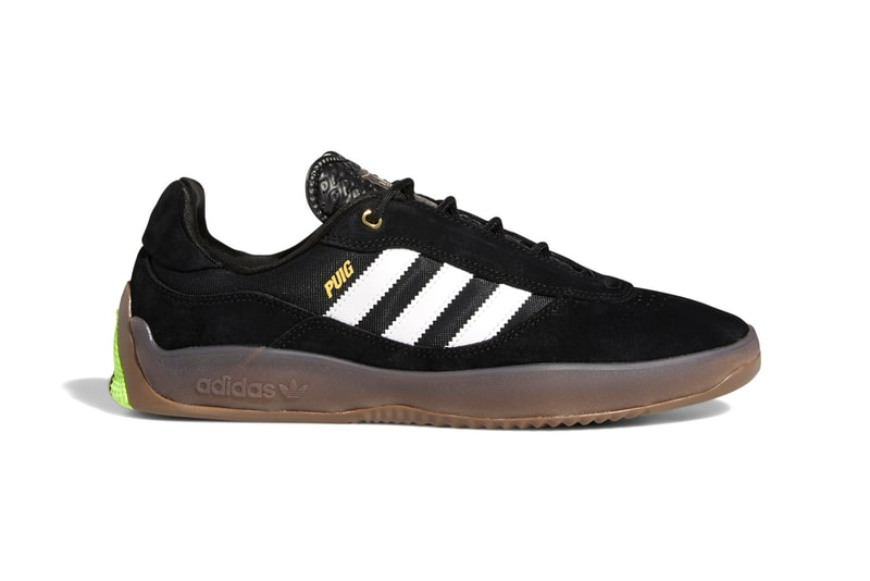 Lucas Puig x adidas Skateboarding PUIG "Core Black / Cloud White / Gum" FV5932 Skate Shoe Release Information Drop Date Closer First Look Suede Terrace Culture Premium Leather Three Stripes