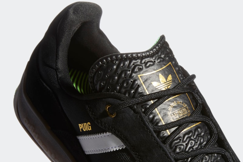 Lucas Puig x adidas Skateboarding PUIG "Core Black / Cloud White / Gum" FV5932 Skate Shoe Release Information Drop Date Closer First Look Suede Terrace Culture Premium Leather Three Stripes