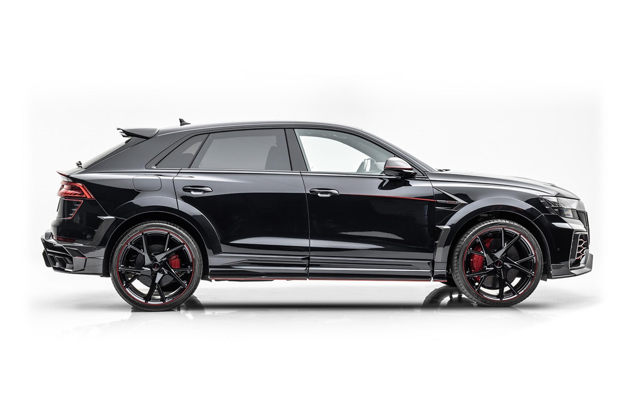Mansory Audi RSQ8 Complete Conversion SUV 4x4 German Luxury Family Four Door Car Tuned Power V8 Twin Turbo 769 HP 738 lb-ft Torque 198 MPH 0-62 MPH Body Kit Flares Paint Stripes Racing