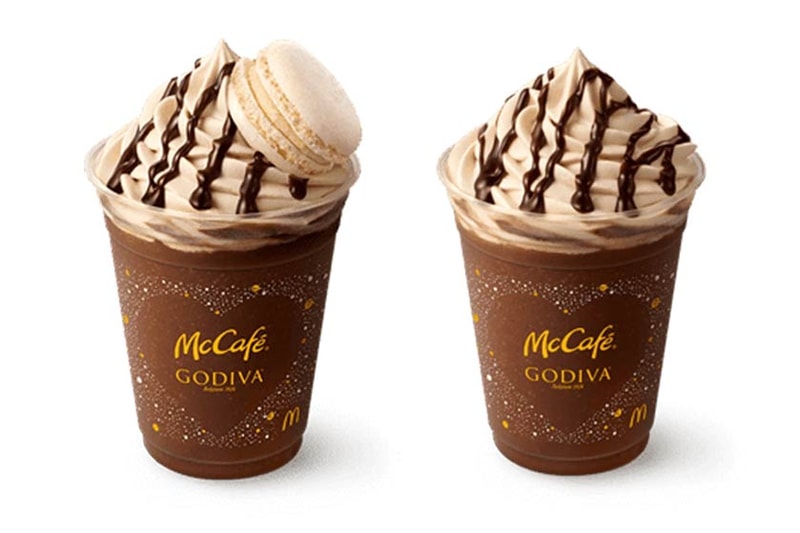 Godiva Chocolate Espresso Frappe and Macaron McDonald’s Japan McCafe Godiva sweets cocoa drinks chocolate desserts 