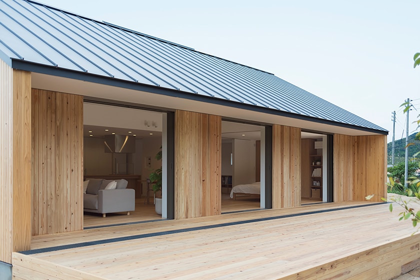 MUJI Opens Its Minimal Prefab Home in Yamaguchi Yō no Ie plain house architecture house wood nature Japan minimalism Prefabrication 