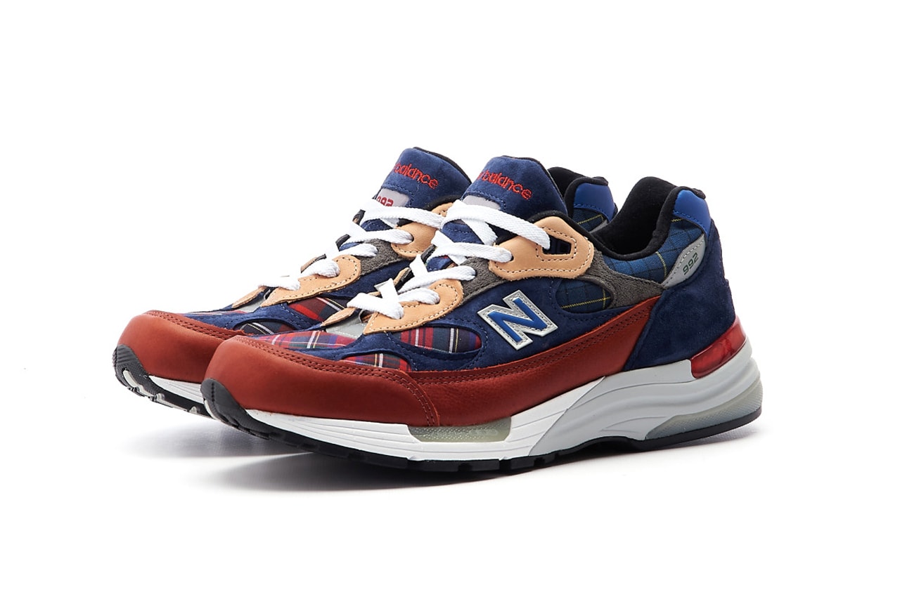 new balance 992 plaid navy red beige made in usa release info photos