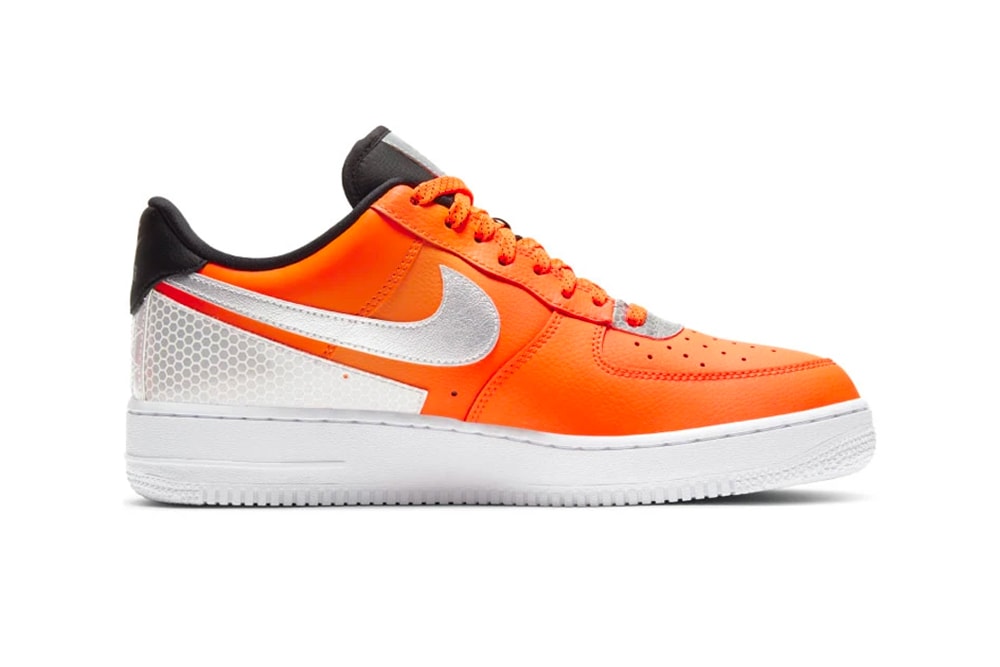 Nike Air Force 1 Low Reflective Multi Swoosh Black Orange Shoes