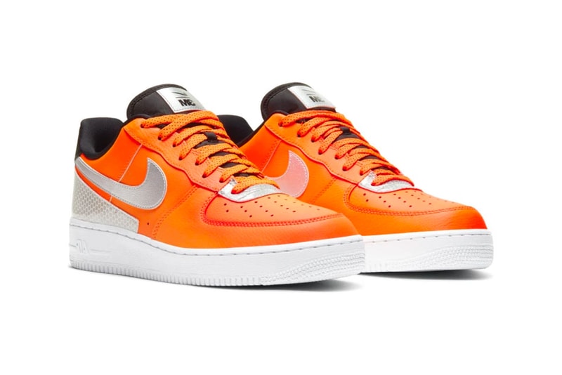 3M Nike Air Force 1 07 LV8 Total Orange metallic silver scotchlite black CT2299 800 footwear shoes sneakers trainers runners kicks fall winter 2020 collection fw20