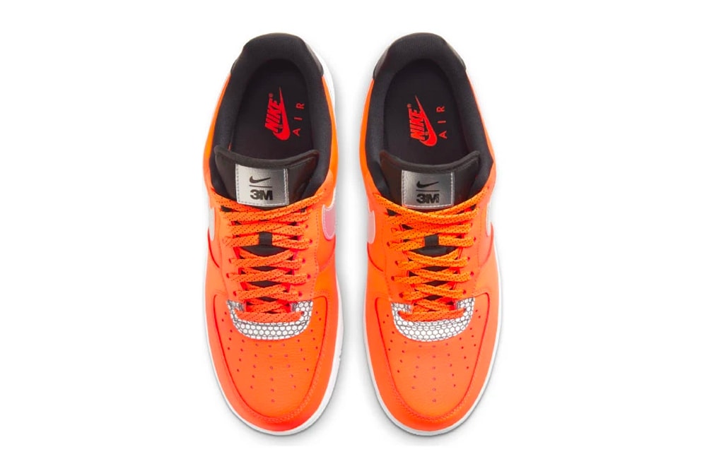 3M Nike Air Force 1 07 LV8 Total Orange metallic silver scotchlite black CT2299 800 footwear shoes sneakers trainers runners kicks fall winter 2020 collection fw20